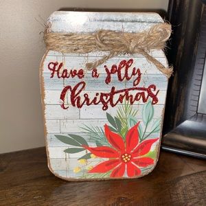 NWT Jolly Christmas Decoration Wooden Sign